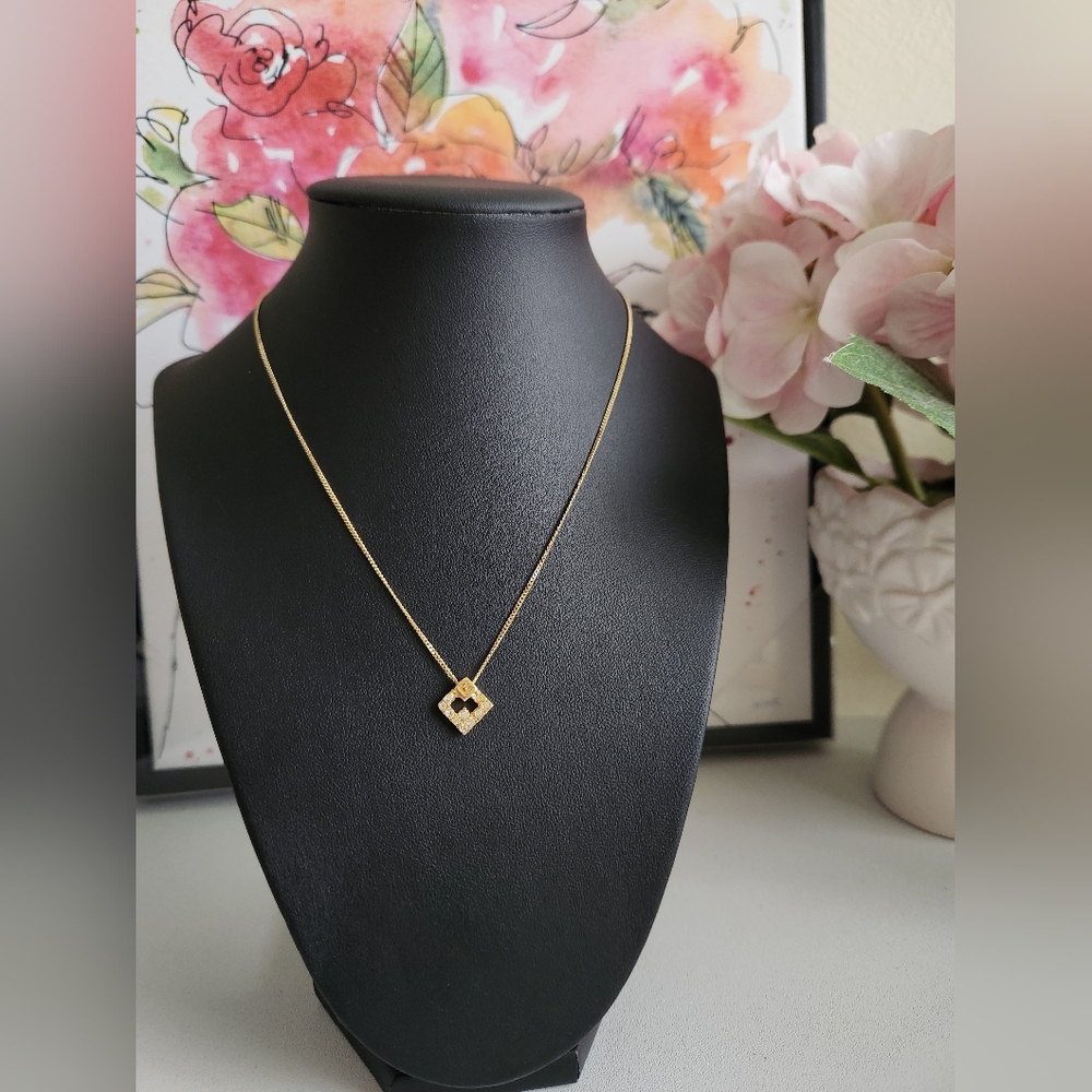 Givenchy Gold Plated Necklace with Crystal Pendant